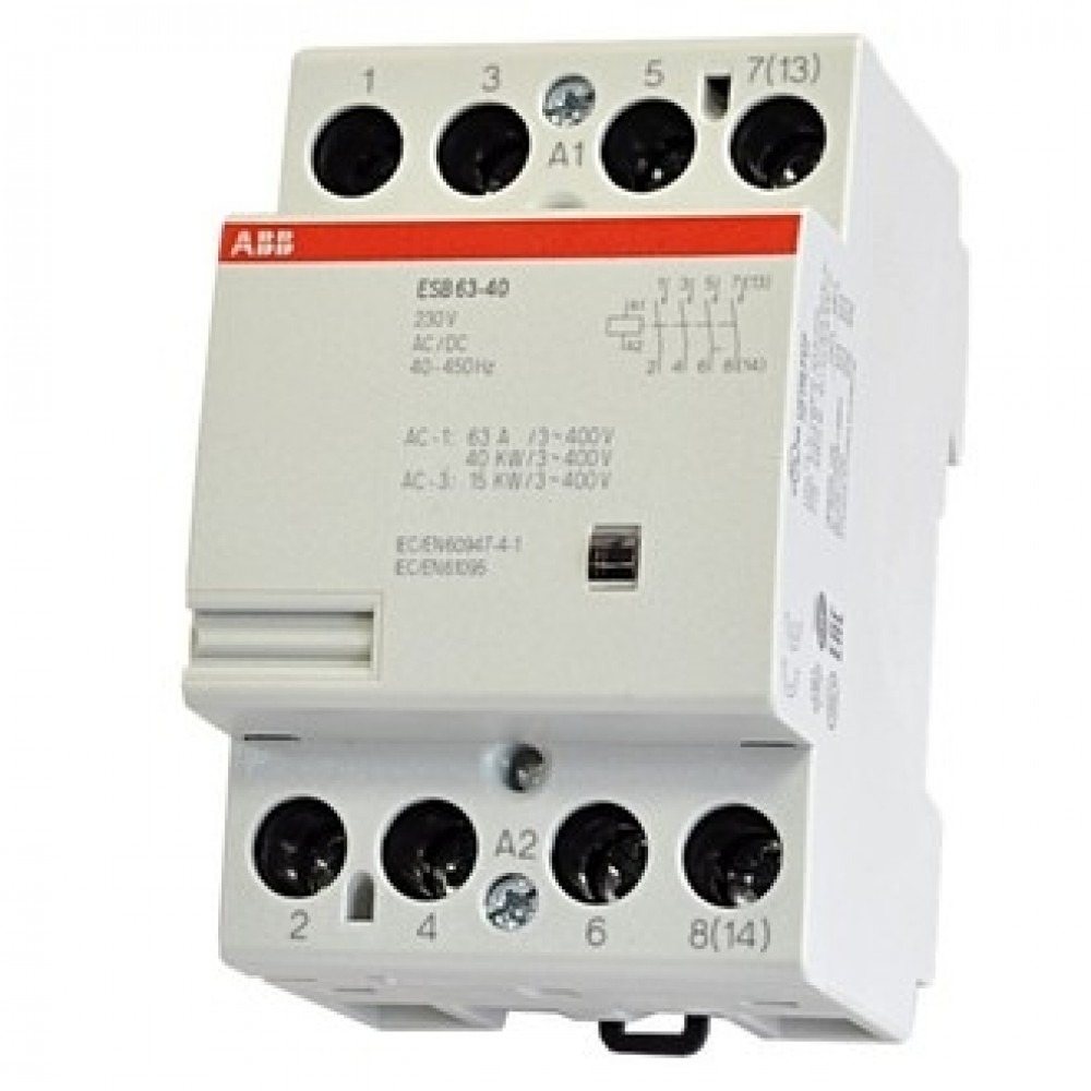 картинка Модульный контактор ABB ESB-63-40, 63 А, 220В АС