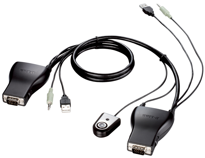 картинка 2-портовый переключатель D-Link KVM-221 (2xUSB, VGA, Audio, кабеля в комплекте) АС